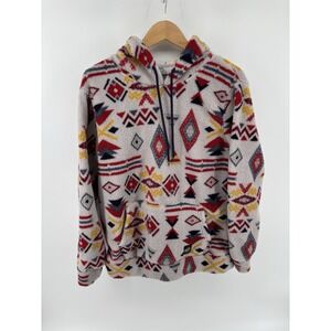 Brooklyn Cloth Pullover Hoodie Sz M Fuzzy Aztec Southwestern Tribal